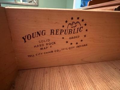 Solid Maple Tell City Two-Piece China Hutch