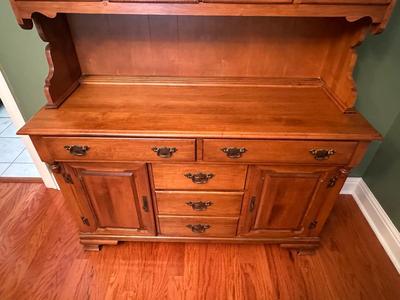 Solid Maple Tell City Two-Piece China Hutch