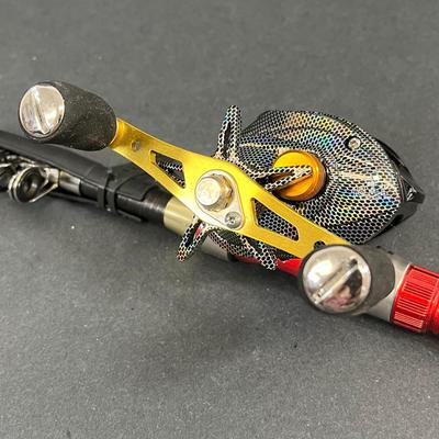 LOT 63: Miniature and Collapsible Fishing Rods - Some with Reels