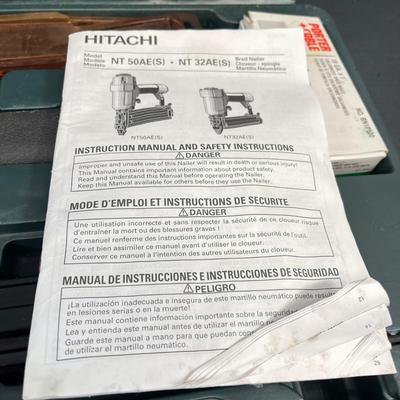 LOT 65: Hitachi Pneumatic NT 32AE Brad Nailer + Other Air Tools