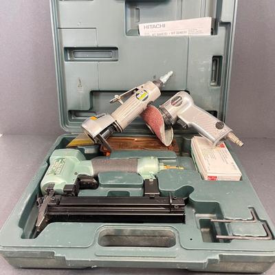 LOT 65: Hitachi Pneumatic NT 32AE Brad Nailer + Other Air Tools