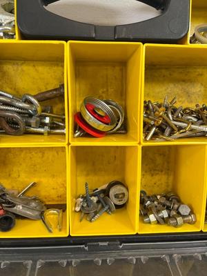 LOT 67: Collection of Assorted Hardware in Three Stanley Organizer Cases