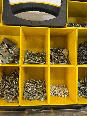 LOT 67: Collection of Assorted Hardware in Three Stanley Organizer Cases