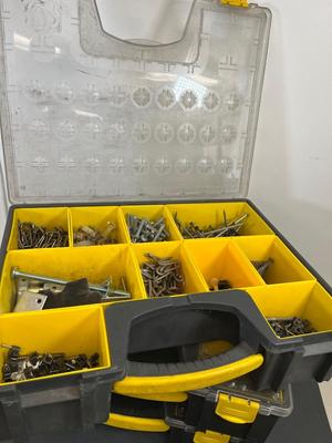 LOT 67: Collection of Assorted Hardware in Three Stanley Organizer Cases