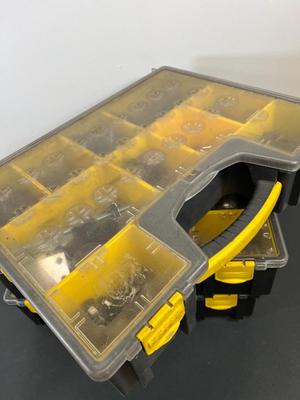 LOT 67: Collection of Assorted Hardware in Three Stanley Organizer Cases