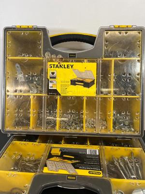 LOT 67: Collection of Assorted Hardware in Three Stanley Organizer Cases