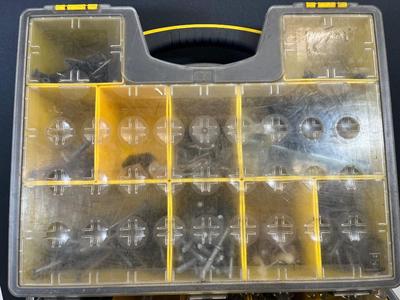 LOT 67: Collection of Assorted Hardware in Three Stanley Organizer Cases