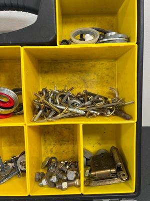 LOT 67: Collection of Assorted Hardware in Three Stanley Organizer Cases