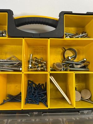 LOT 68: Assorted Hardware in Stanley and Workforce Organizer Cases