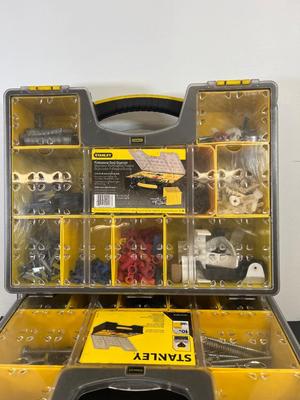 LOT 68: Assorted Hardware in Stanley and Workforce Organizer Cases