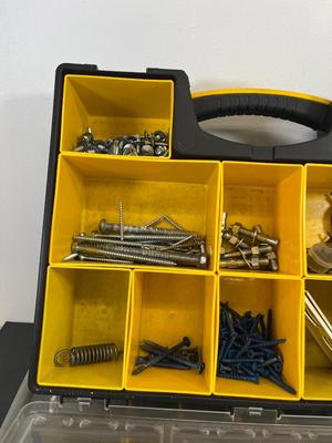 LOT 68: Assorted Hardware in Stanley and Workforce Organizer Cases