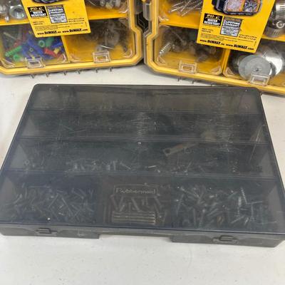 LOT 69: Assorted in Hardware in Stanley and Rubbermade Organizer Cases