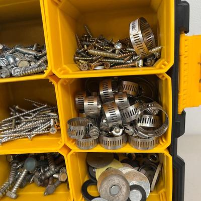 LOT 69: Assorted in Hardware in Stanley and Rubbermade Organizer Cases