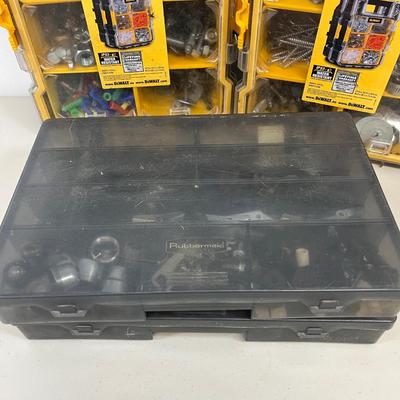 LOT 69: Assorted in Hardware in Stanley and Rubbermade Organizer Cases