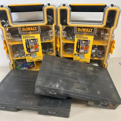 LOT 69: Assorted in Hardware in Stanley and Rubbermade Organizer Cases