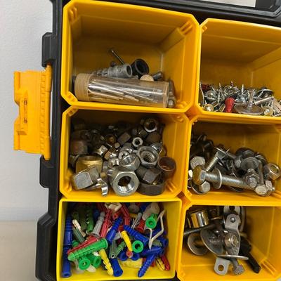 LOT 69: Assorted in Hardware in Stanley and Rubbermade Organizer Cases