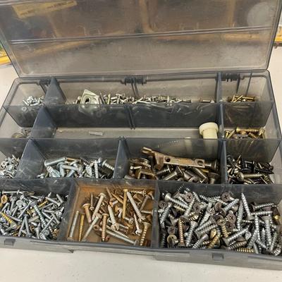 LOT 69: Assorted in Hardware in Stanley and Rubbermade Organizer Cases