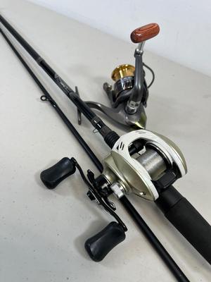 LOT 75: Fishing Rod with Okuma Stratus V Baitcaster Reel + Additional Reel