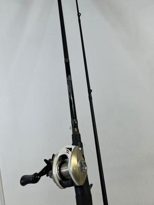 LOT 75: Fishing Rod with Okuma Stratus V Baitcaster Reel + Additional Reel
