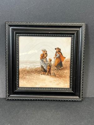 LOT 82: Two Framed Signed Tiles