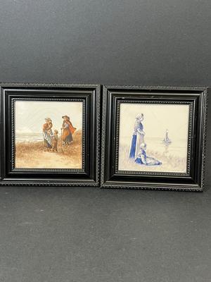 LOT 82: Two Framed Signed Tiles