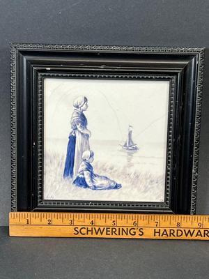 LOT 82: Two Framed Signed Tiles