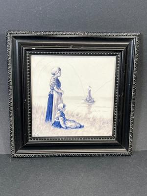LOT 82: Two Framed Signed Tiles