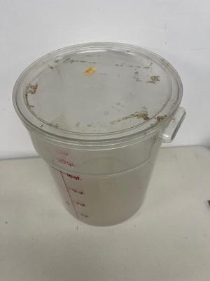 LOT 85: Deep Fryer Utensils and Plastic Measuring Container
