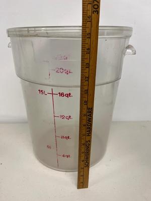 LOT 85: Deep Fryer Utensils and Plastic Measuring Container