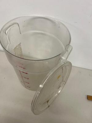 LOT 85: Deep Fryer Utensils and Plastic Measuring Container