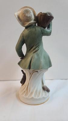 Vintage HOMCO #1258 “Tuscany Boy with Grapes” Porcelain Figurine – 1970s Hand-Painted Bisque Collectible