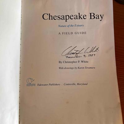 Sale Photo Thumbnail #1369: Signed Christopher White 1987 Chesapeake Bay Nature Of The Estuary, Signed Hunter Harris Shoreline Shapes And Monsters Of The Chesapeake Bay