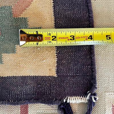 Sale Photo Thumbnail #1394: Flat-weave With Geometric Patterns
Measures: 6' long x 3'10" wide