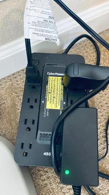 BEAUTIFUL LIKE NEW FULL BODY MASSAGING-HEATED ELECTRIC RECLINER AND CYBER POWER SURGE PROTE TOR