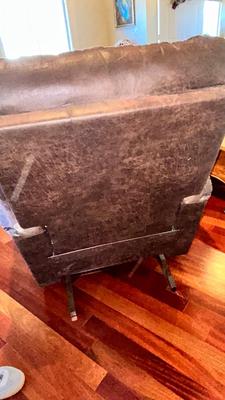 LIKE NEW BROWN SUEDE MATERIAL, REALLY NICE CHAIR