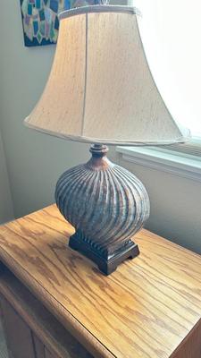 LAMP AND SIDE TABLE WITH CABINET