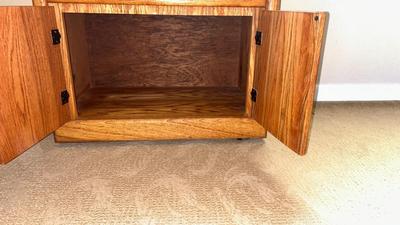 LAMP AND SIDE TABLE WITH CABINET