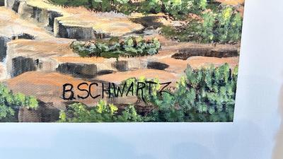 ARTWORK BY B. SCHWARTZ , CANDLE HOLDERS AND ACCENT DECOR