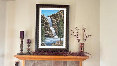 ARTWORK BY B. SCHWARTZ , CANDLE HOLDERS AND ACCENT DECOR