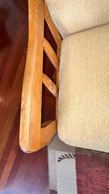 GLIDER WITH OTTOMAN, KNITTED THROW AND RUG