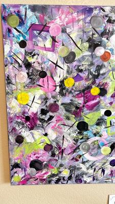 LARGE PASTEL ABSTRACT PAINTING