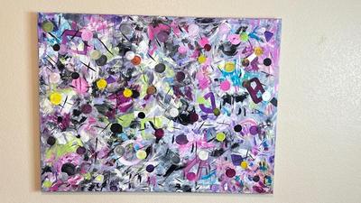 LARGE PASTEL ABSTRACT PAINTING