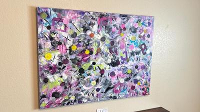 LARGE PASTEL ABSTRACT PAINTING