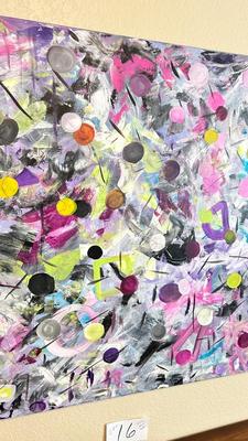 LARGE PASTEL ABSTRACT PAINTING