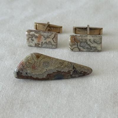 Unique Cuff Link & Tie Clip Collection with Jewelry Box (K-HS)