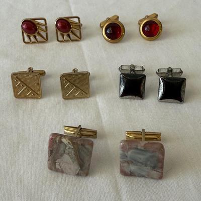 Unique Cuff Link & Tie Clip Collection with Jewelry Box (K-HS)