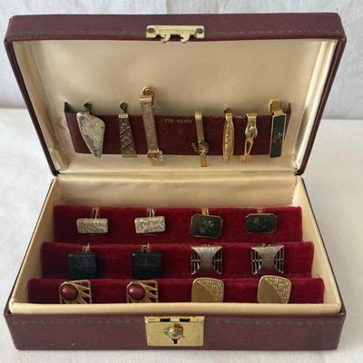 Unique Cuff Link & Tie Clip Collection with Jewelry Box (K-HS)