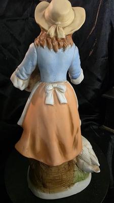 Vintage HOMCO #8805 Girl with Ducks Porcelain Figurine – Hand-Painted Pastoral Cottagecore Collectible
