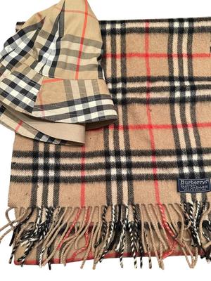 Clothing lot - Burberry scarf w/ damage. has holes from zipper pulls - needs to be cleaned