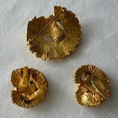 Elegant Brooches and Clip Earrings, incl. 925 (K-HS)